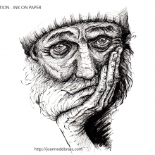 Study Old Man Portrait – Ink on paper