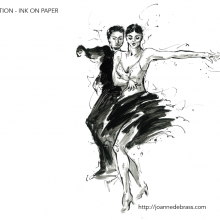 Dancer couple illustration – Ink on Paper